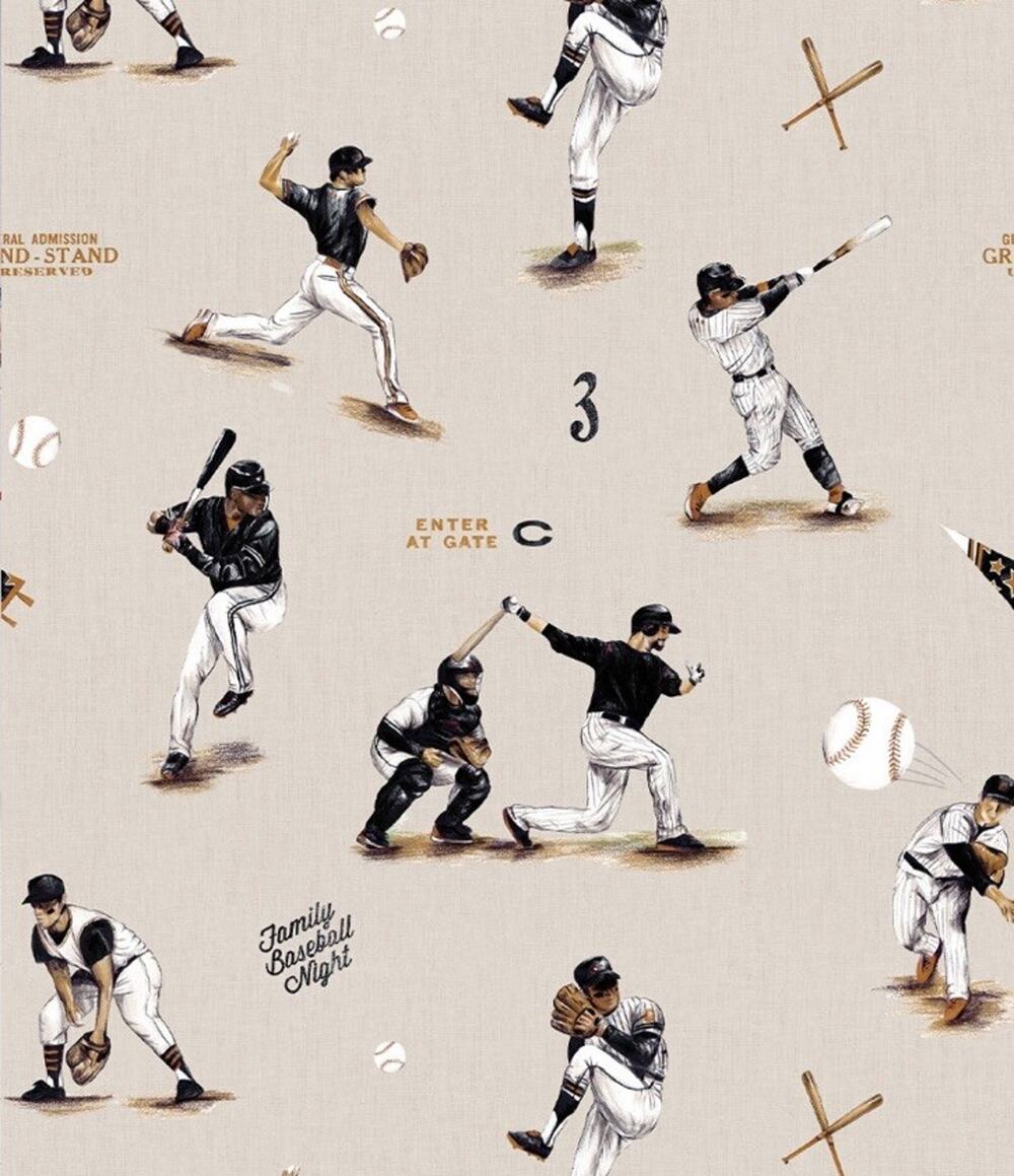 Milton & King Wallpaper Baseball Orange Nation 24in X 24Ft 3/4 Partial Roll $200